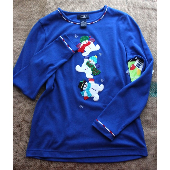 CB casual Tops - Dancing Snowman Blouse NWT Super Soft Classy